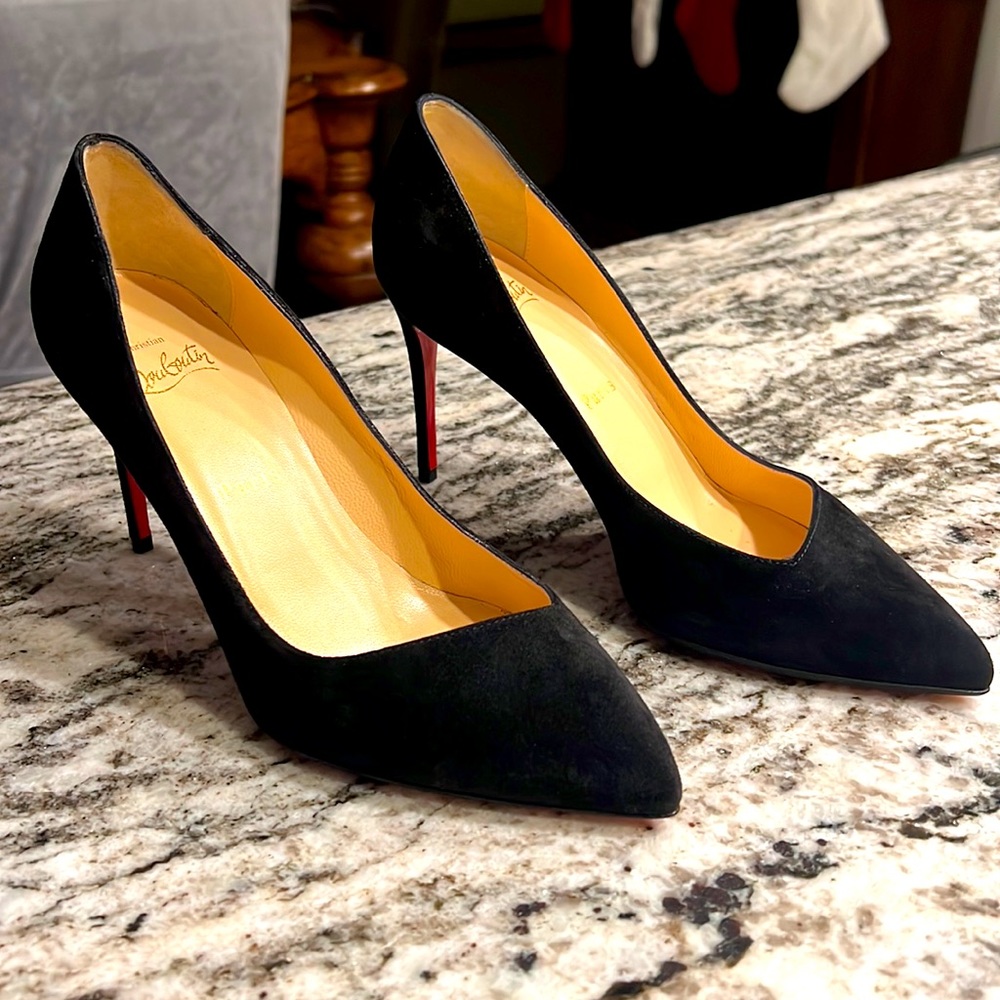 Christian Louboutin Corneille black suede 85 mm size 7.5 NEW